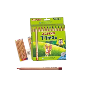 Alpino Kuru Boya Trimax Karton Kutu Jumbo Tam Boy Üçgen 12 Lİ AL000113